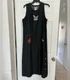 Vintage Mandal Bay L Black Denim Hen Chick Dress Maxi 100% Cotton Whimsical