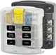 BLUE SEA Compatible with Blue Sea Systems ST Blade Fuse Block 6 Circuit with Cov