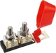 Motoforti 150A MRBF Terminal Fuse Block Kit, Double 150A, Black, Silver Tone 