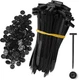 120 PCS Nylon Cable Tie Clips Universal Car Fasteners UV Resistant Zip Ties
