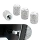 Ferianl 4PCS Bling Tire Valve Caps, Crystal Rhinestone Stem white 