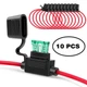 10 Pack 12 Gauge In-line ATC/ATO Fuse Holder 12V 30 AMP Blade Fuse Cover