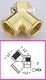 Brass Turbo Adapter Fitting Y type Union Tee 3/8 BSP (F) to 3/8 BSP (F) (50 pcs)