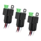 3 PCS 30A Fused Relay Switch Kit, 12V Car Relay with 14&16AWG Harness, 4-Pin