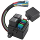 Weasch 12V Pre-Wired Fuse Relay Box, 2 Relays and 6 80A 2 6 Fuses 