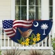 Flag South Carolina Yellow Jessamine Flower and Carolina Wren Bird Non-Pleate...