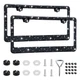 GaRhomxy Bling License Plate Frames for Women, 2 Pack Handcrafted 2PCS, black 