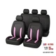Car Seat Cover Full Set, Breathable Split Anti-Slip Vehicle Front 9PCS Pink