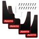 4PCS Car Mud Flaps Rubber Mudguard Soft No Collision Front and Black Red Long