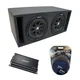 Universal Car Stereo Slotted S Port Dual 15 Kicker Comp C15 Sub Box CX1200.1 Amp