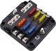 6 Way Blade Fuse Block With Ground Bus & LED Indicators 12V 24V Auto Marine RV