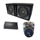 Car Stereo Paintable Ported Dual 10" Kicker CompR CWR10 Sub Box CX1200.1 Amp