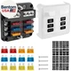 6 Way Fuse Block, 12V Marine Fuse Box with LED Indicator, Automotive 6-Circuit B