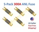 5-Pack Gold Plated 300 Amp 300A Car Stereo Audio ANL Blade Fuse Power Wire NEW