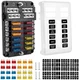 BetyBedy 12 Way Fuse Block, 12V Marine Box with LED Indicator, Black 