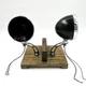 Pair Slotted Headlight Stands w/ Black Dietz Buckets (Custom Steel Frame Mount)