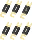 6PCS 60Amp/60A ANL Fuse, Blade Fuse for Marine Car Vehicle Audio Black+Gold