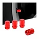 4PCS Car Tire Stem Valve Caps, Aluminum Alloy Leak-Proof Vehicle Valve Stem Red