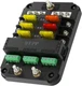 WUPP 12V Fuse Block with Relay, Automotive 6 6 Way Relay Box 