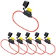 MUYI 6 Pack Inline Fuse Holder Kit - 14AWG Waterproof Red, Black, Yellow 