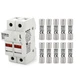 Baomain RT18-32 Fuse Holder Base with 10x3A Ceramic Fuses (10x38mm) &ndash; 2 White 