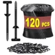 Cable Tie Buckle, Nylon Universal Buckle Zip Tie, 120 PCS, Black 