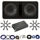 Kicker 48DCWR122 12" CompR Enclosure w/ CXA1200.1 Amp Sub Grills & Install Kit