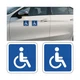 FALVFUN Car Handicap Parking Sign, 2PCS Reflective Magnetic Square, Blue