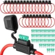 Shimeyao 48 Pcs Inline Fuse Holder Waterproof Automotive Replacement with ATC Bl
