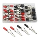 50 PCS Metal Alligator Clips Electrical Test Clamps with Plastic Hands Red Bl...