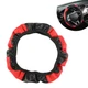 Ferianl Car Steering Wheel Cover,15 Inch Carbon Fiber Leather Elastic red 