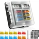 6 Way Fuse Block, 12V Marine Fuse Block with LED Warning Indicator, Waterproof B