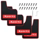 4PCS Car Mud Flaps Rubber Mudguard Soft No Black Red Short, 