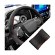 Car Steering Wheel Cover, 14.5-15" Stitch on Wrap Anti-Slip Leather Vehicle Red
