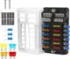 12 Way Fuse Block Waterproof Marine Holders with Positive 12way, 12 