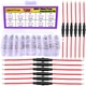 QBGTFAK 12pcs 5x20 mm Fuse Holder Inline Screw Type with 16 Fuse+16 AWG wire 