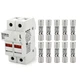 Baomain RT18-32 Fuse Holder Base with 10x10A Ceramic Fuses (10x38mm) &ndash; White 