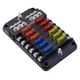 WUPP Boat Marine Fuse Block Panel 12-circ W/Cover & Neg, Screw Terminal