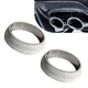 Ferianl 2PCS Exhaust Manifold Gasket, 2.56inch Donut Gaskets Silver 