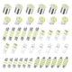 Ywdiml 42PCS Car LED Dome Lights Kit, 12V Vehicle Bulb Silver/White/Yellow 